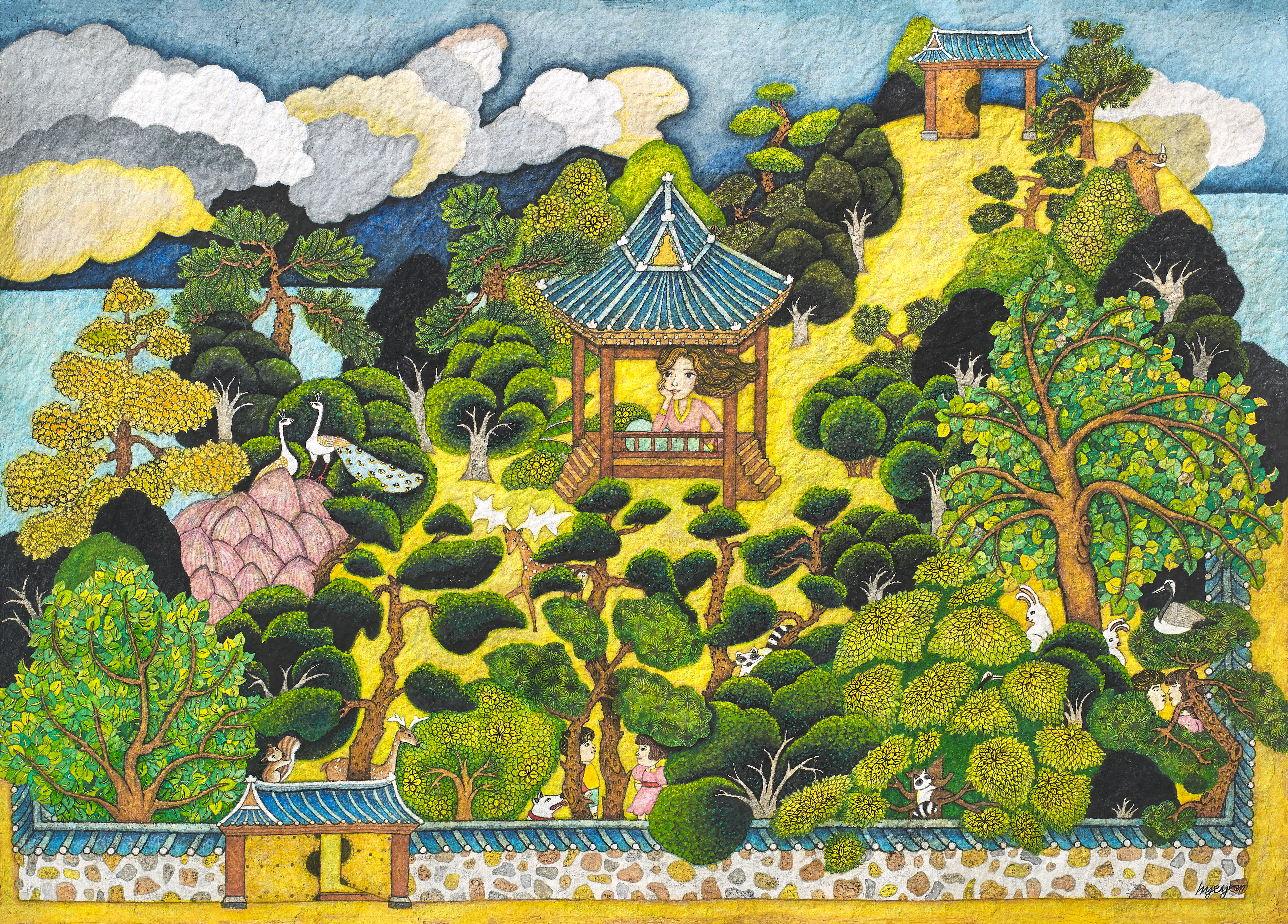 김혜연 무릉도원, 70x100cm, 요철지의 채색, 2022.jpg