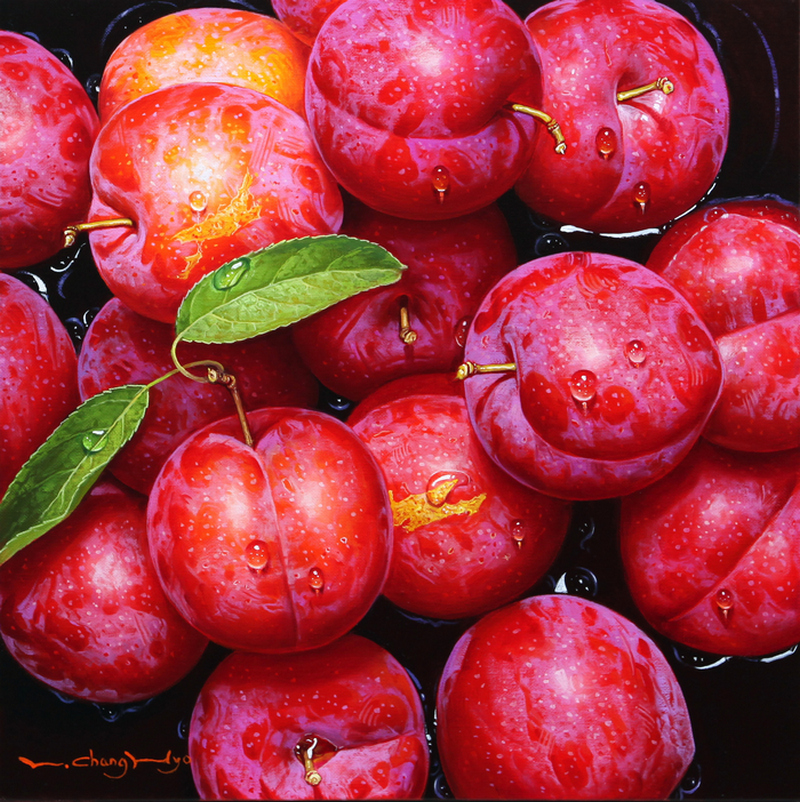 [No 1004]자두-풍요. 45.5 X 45.5 .Oil on canvas.2024.JPG